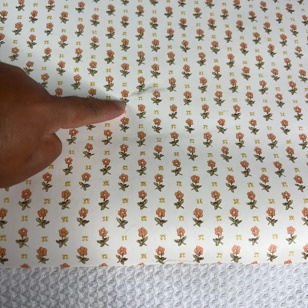 Vintage Lennon Wallpaper Co Floral Pre-Pasted Roll Orange Ditsy Flower 20.5 Inch
